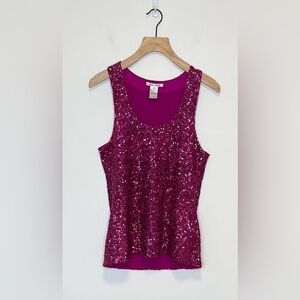 Alice + Olivia sequins tank , sz medium